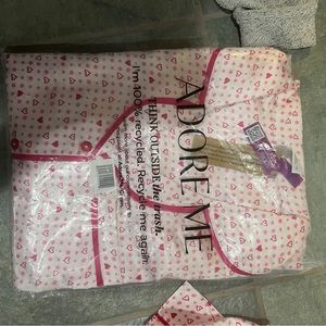 NWT Adore Me Pink Heart Silk Pajama Set